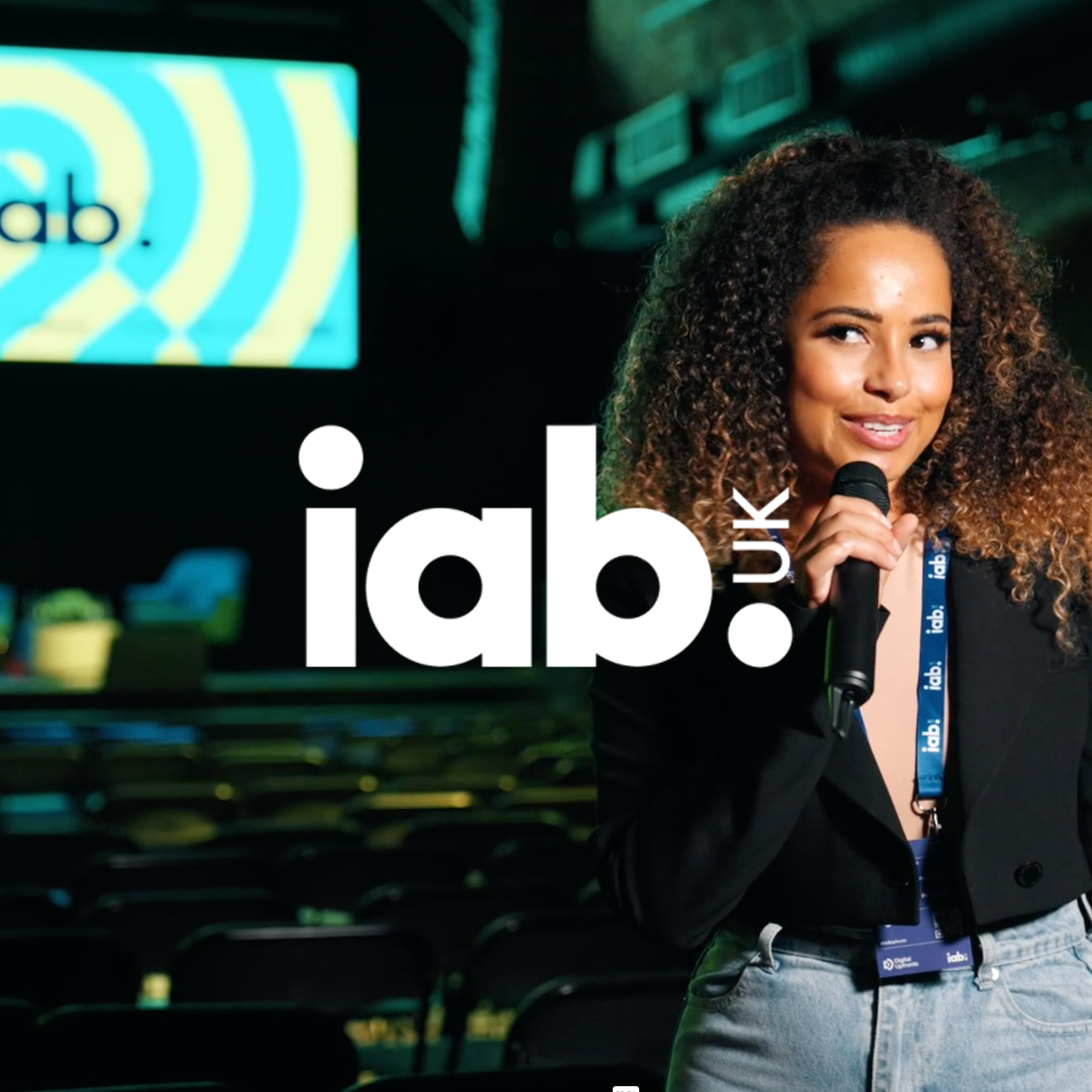 amber rose gill speaking to cameraman at Nomadic UK during IABUK's event - UPFRONTS