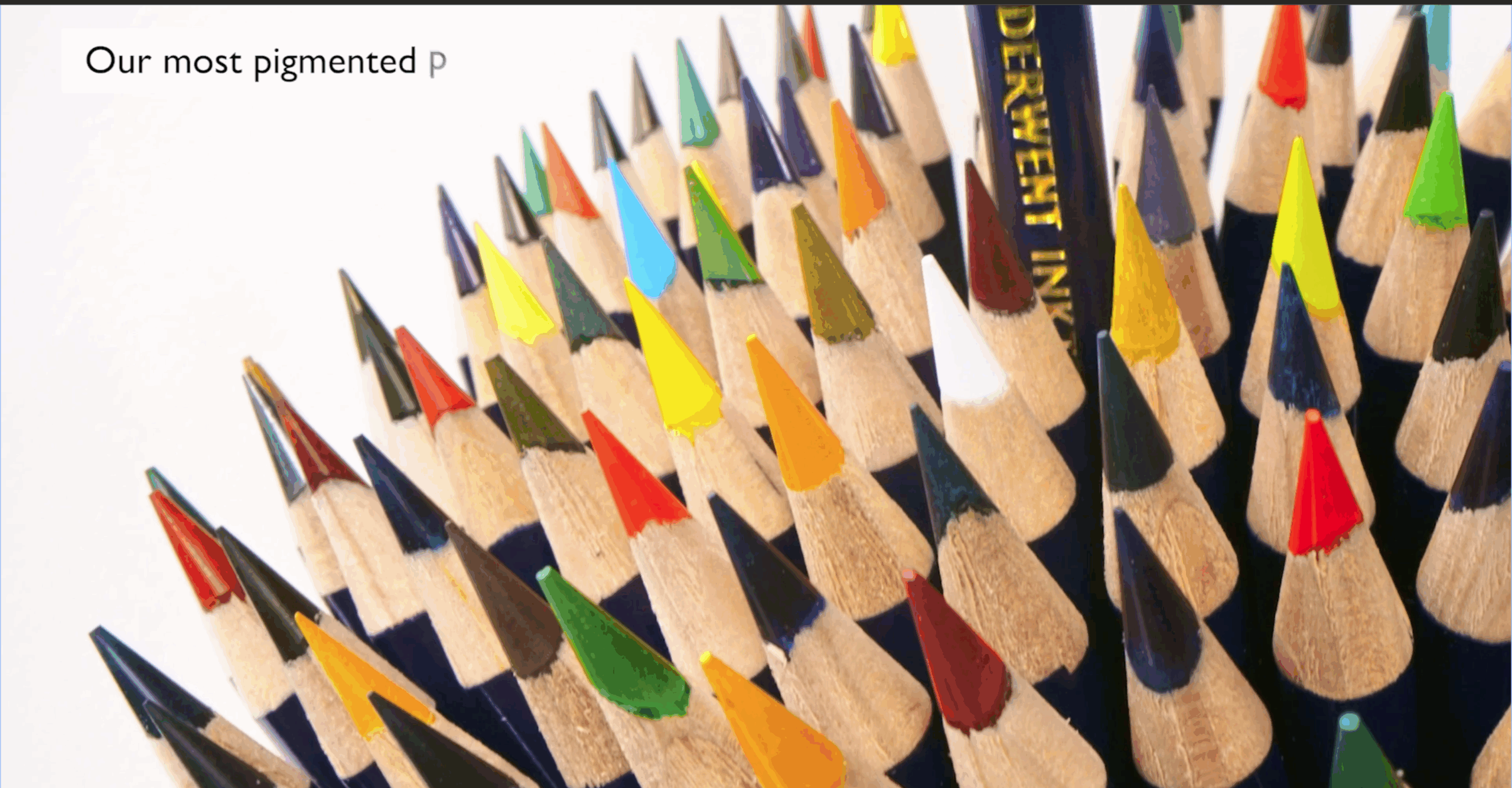 Inktense 100 pencils in a big fan